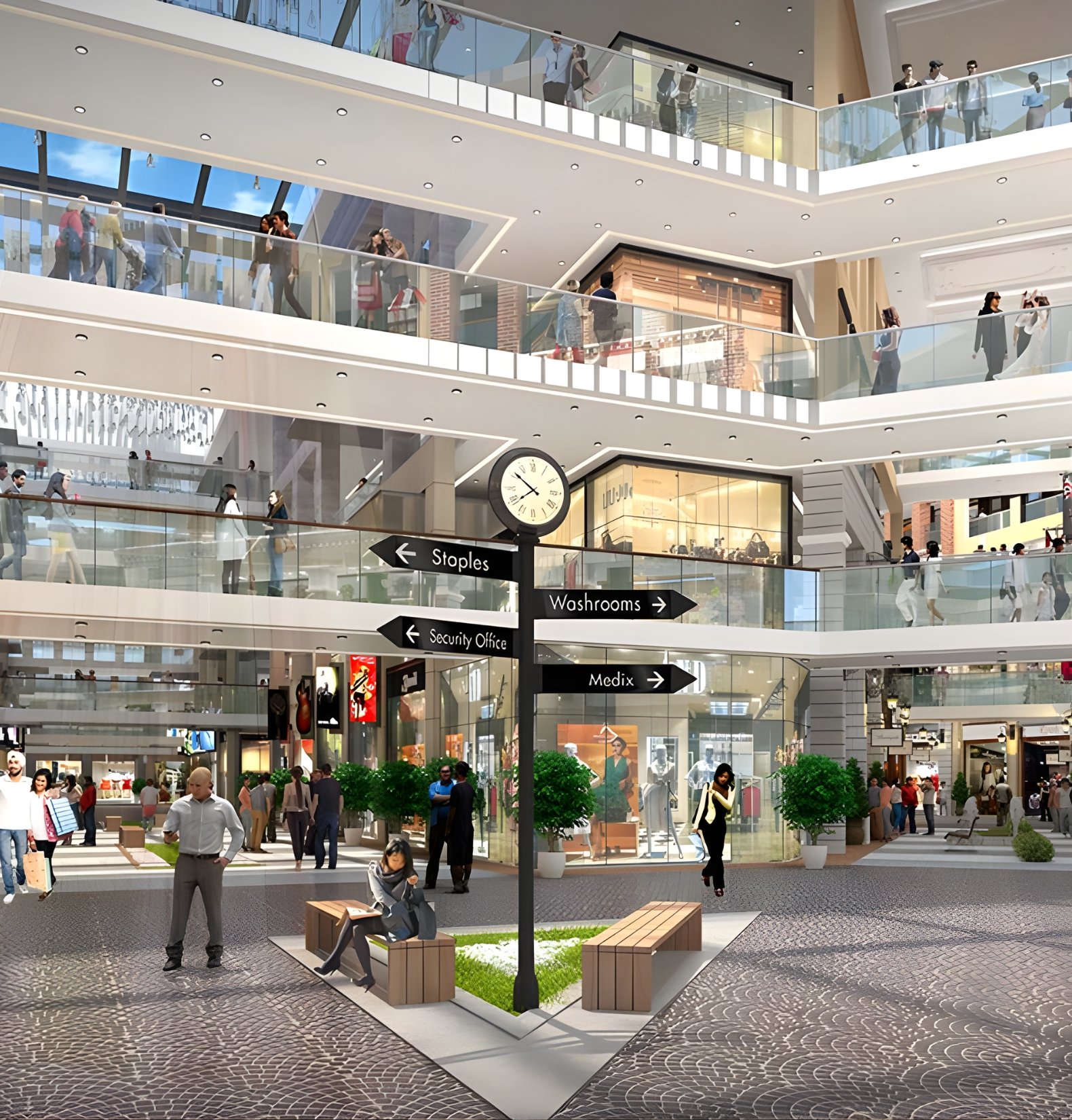 Double-height retail frontage at M3M Broadway Gurgaon