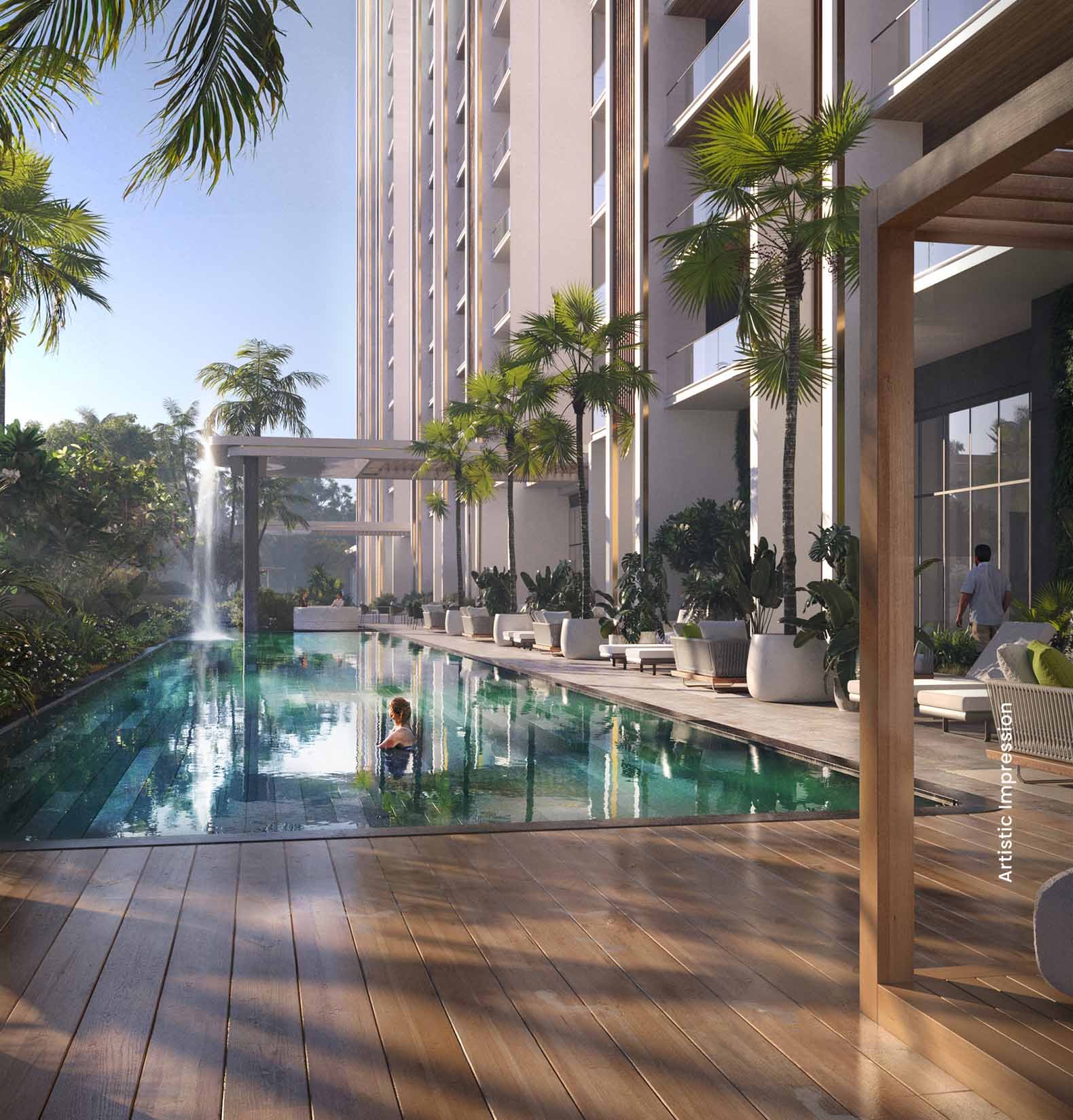 Resort-style swimming pool at M3M Crown Sector 111