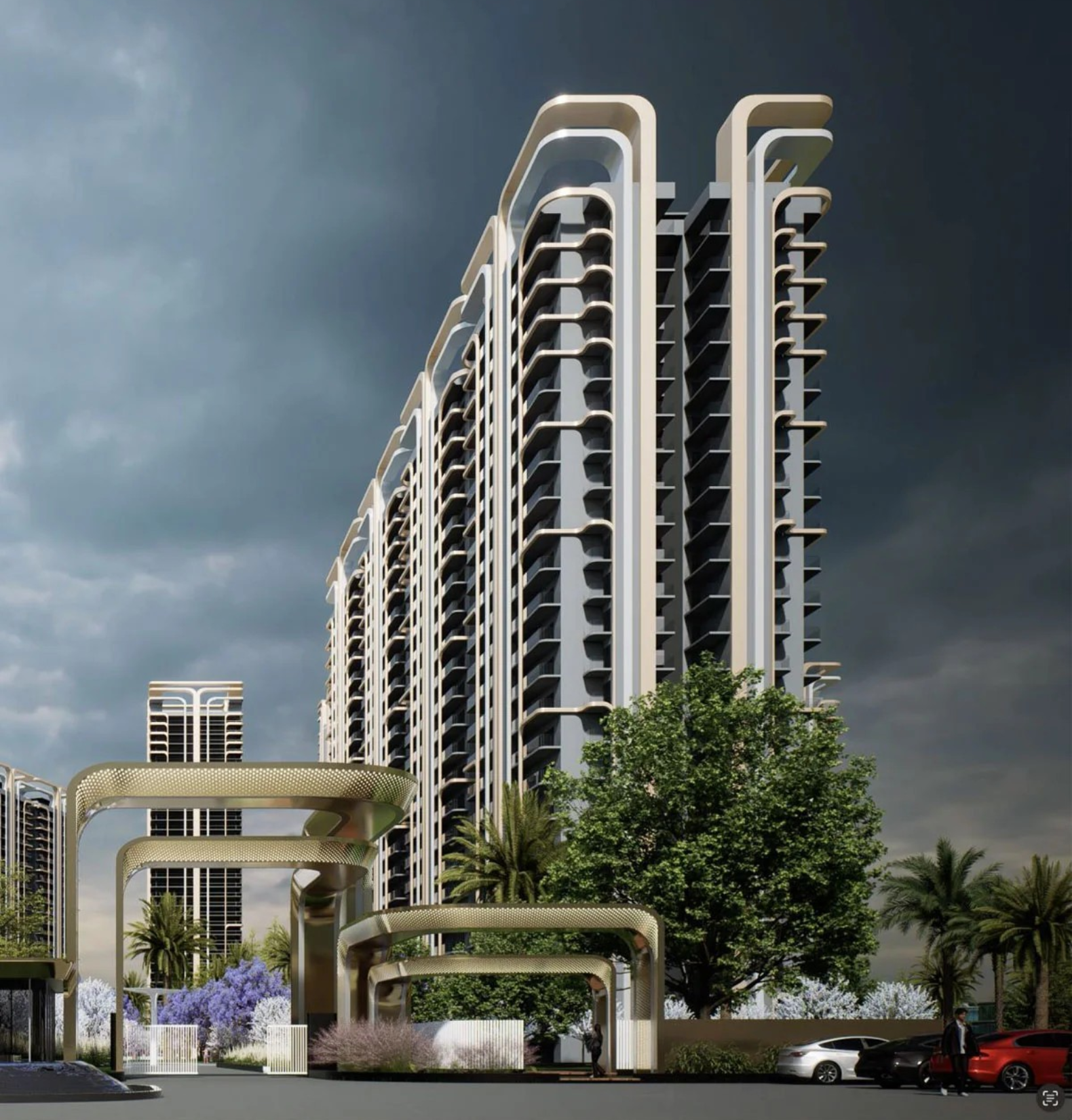 Forest themed luxury residential architecture at M3M Forestia West Manesar