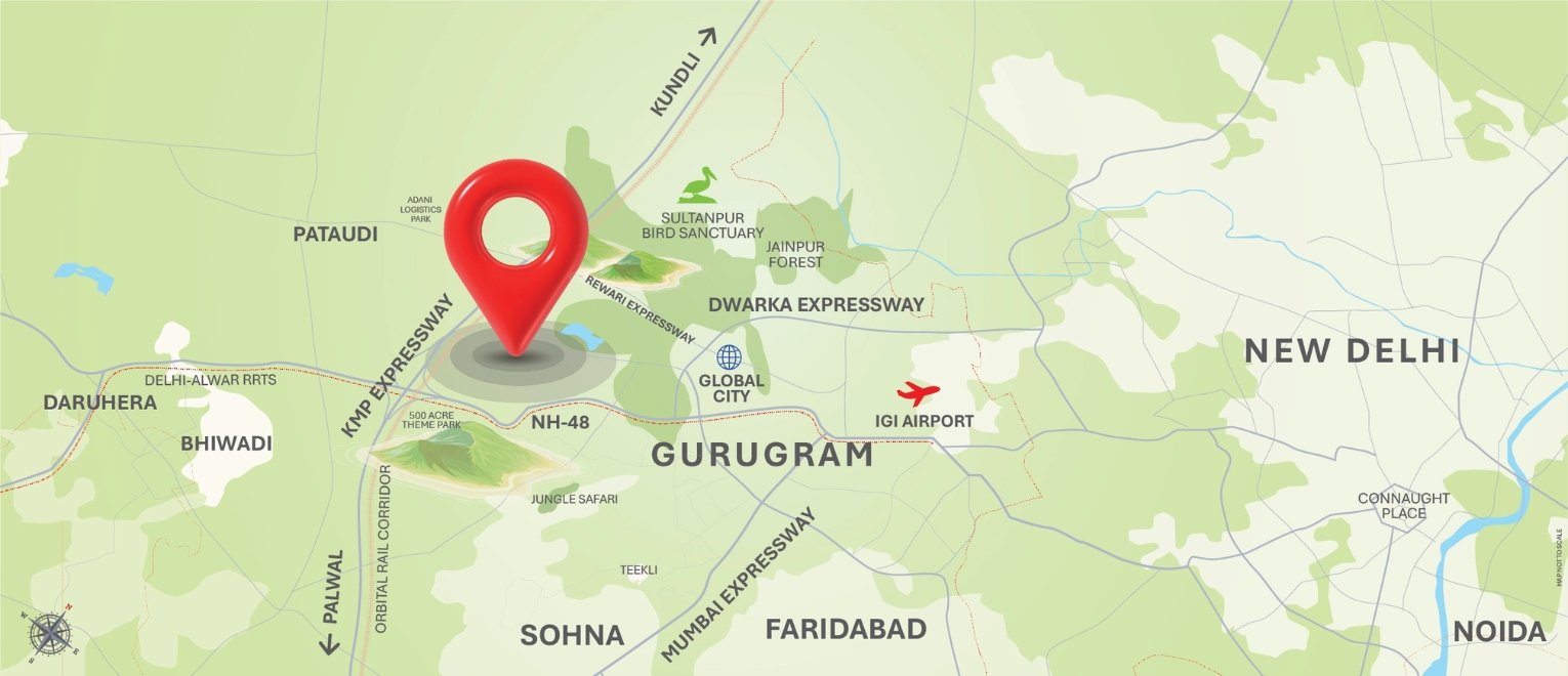 Location map of M3M Forestia West at Gurgaon International City Manesar
