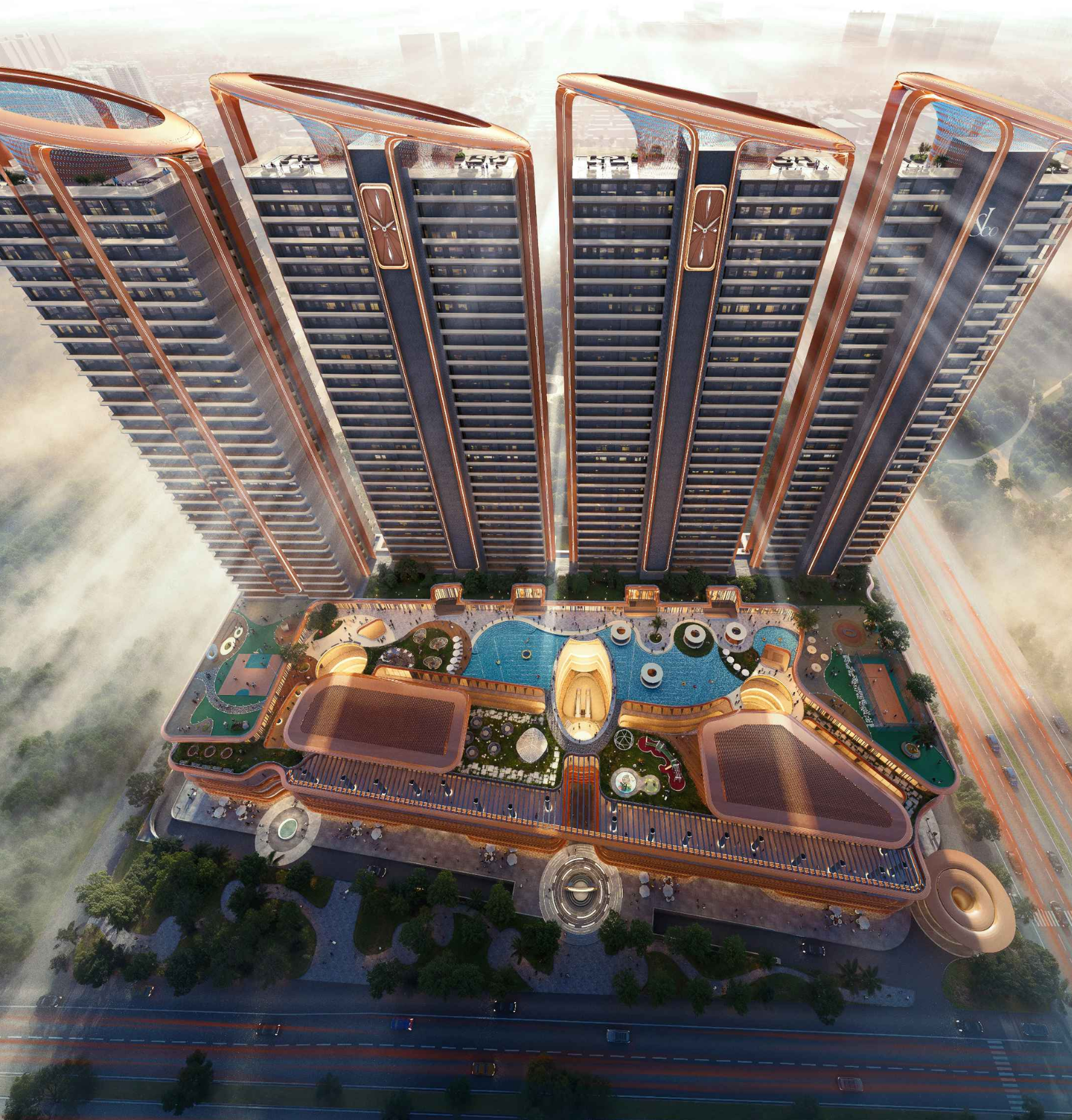 Iconic branded tower architecture at M3M Jacob & Co Residences Sector 97 Noida