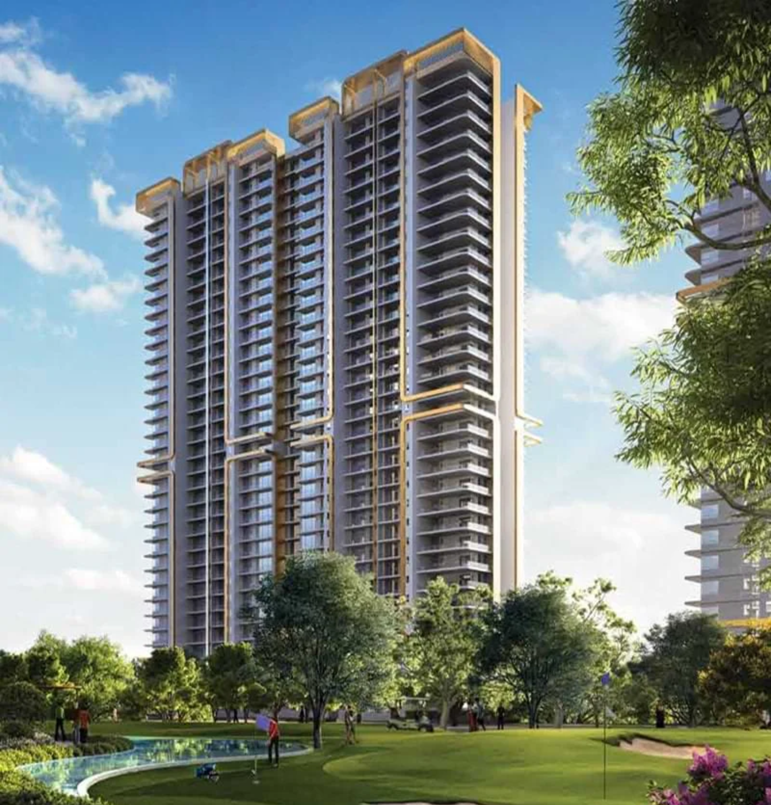 Green landscapes and golf views at M3M Mansion Sector 113 Dwarka Expressway