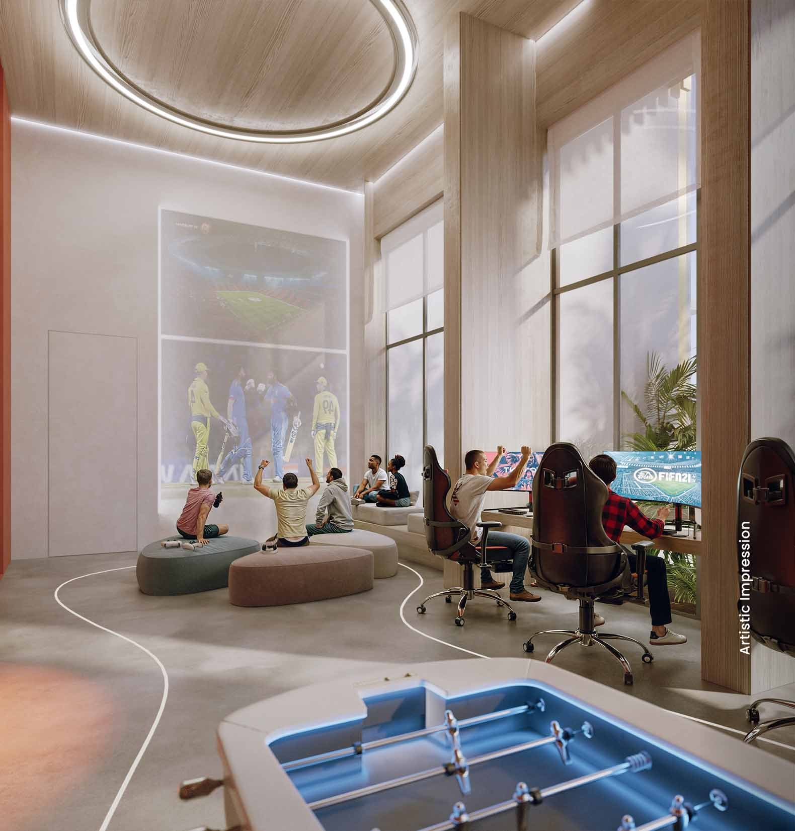 Entertainment and recreation lounge at M3M Opus Gurgaon
