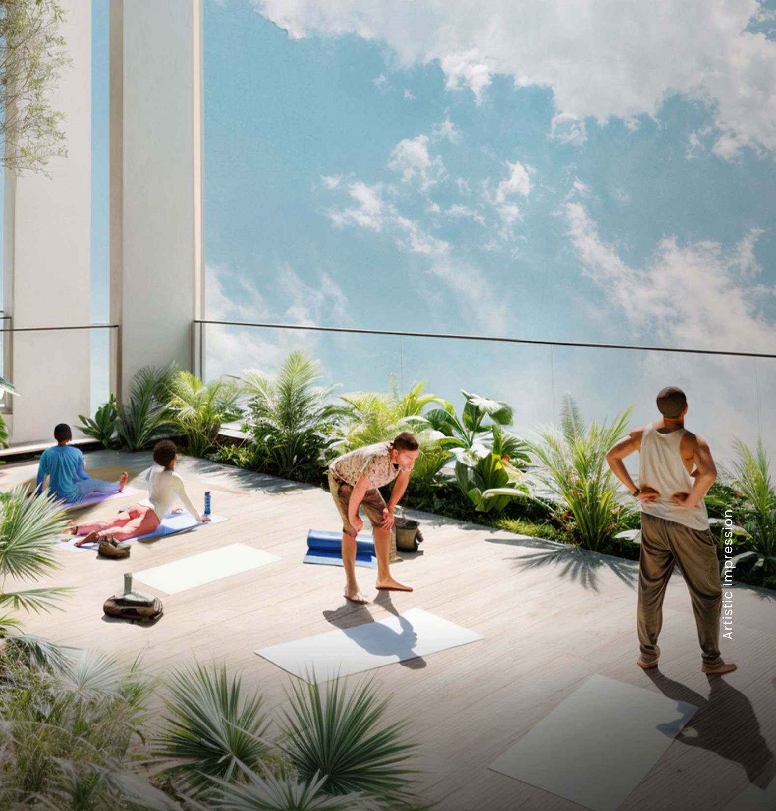 Rooftop jogging and wellness track at M3M Sky Suites Sector 65