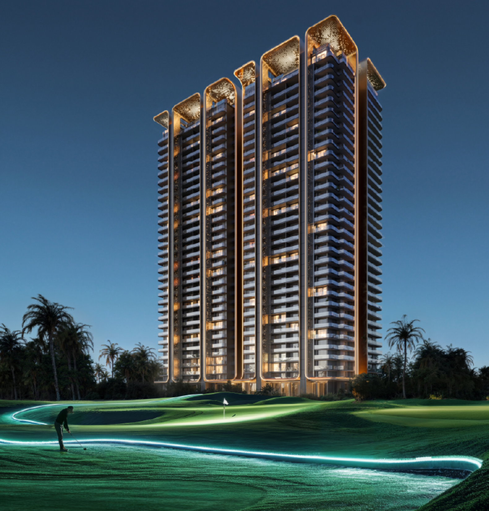 Exterior view of M3M St Andrews Golf Residences in Sector 113 Gurgaon