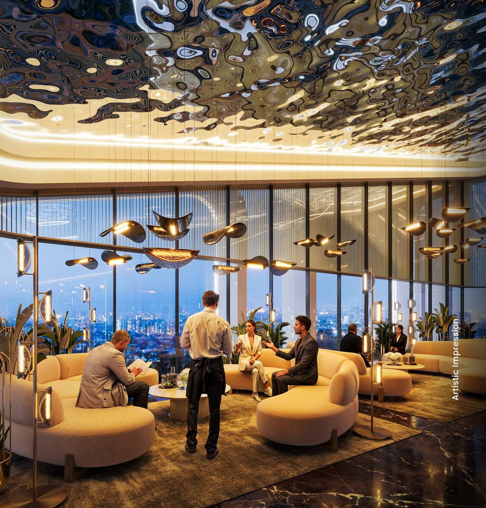 Executive lounge for residents at M3M St Andrews Golf Residences