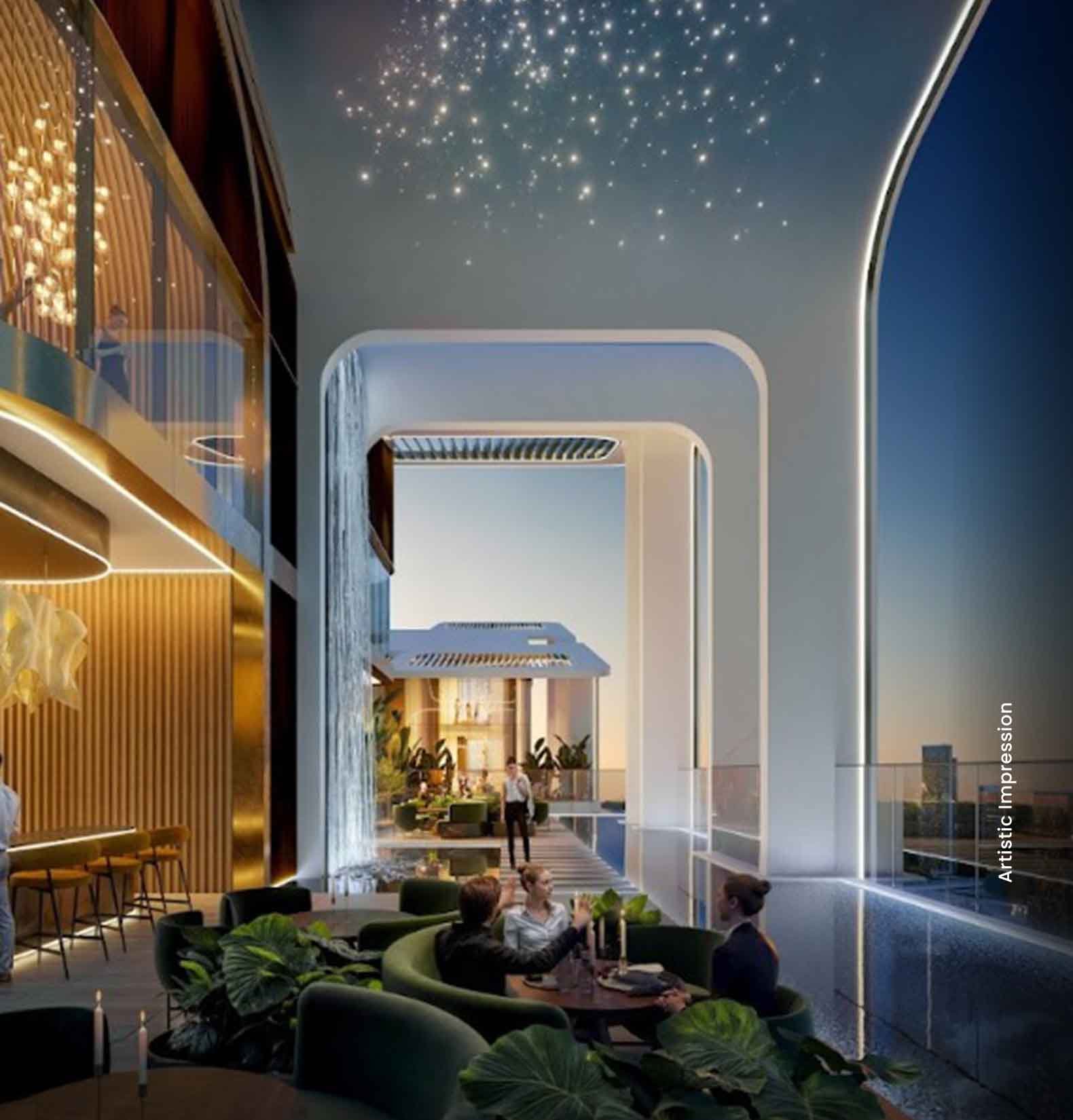 Sky lounge and premium social spaces at M3M The Cullinan Sector 94 Noida